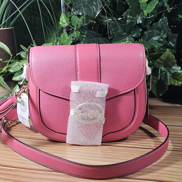 Coach Leather Purse George Saddle Bag Pretty in Pink Coach C3241 ~ NWT - Picture 12 of 16